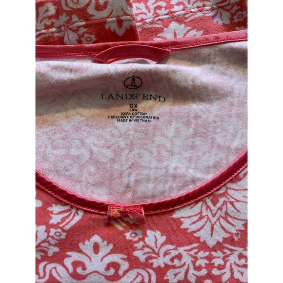 Land’s End Pink Brocade Print 100% Cotton Night Gown Women’s plus size 0X - Picture 2 of 4